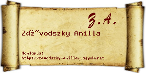 Závodszky Anilla névjegykártya